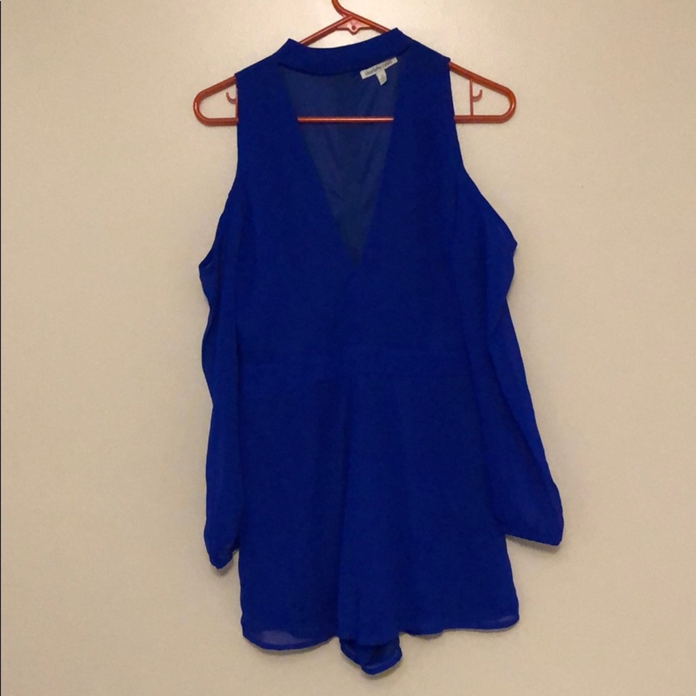 *NEVER WORN* ROYAL BLUE LOW V NECK ROMPER